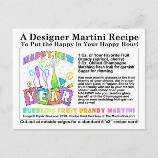 Bubbling Fruit Brandy Martini Recipe Postcard