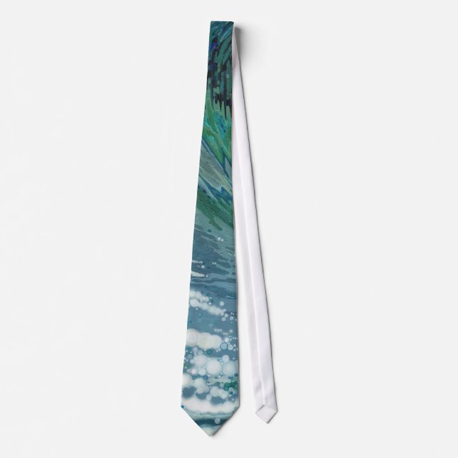Bubbling Ocean Wave Surf Tie in Ikat by Juul (Front)