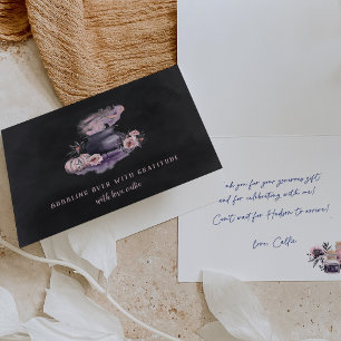 "Bubbling Over" Halloween Floral Cauldron Letterpress Thank You Card