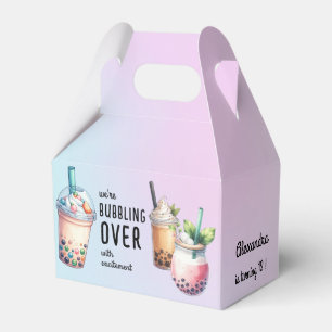 Bubbling over with excitment bobba tea birthday favor boxes