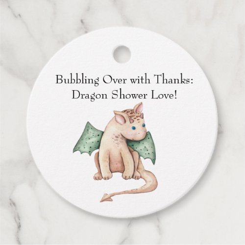 Bubbling Over with Thanks Dragon Shower Love Favor Tags