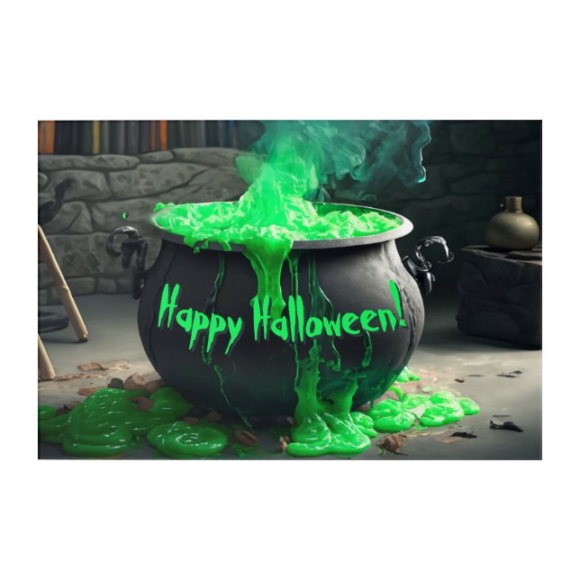Bubbling Witch's Cauldron Halloween Acrylic Print (Front)