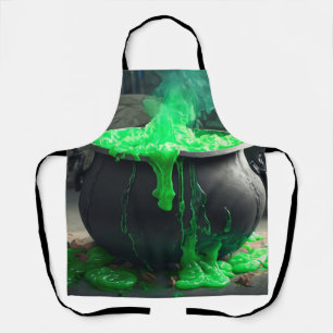 Bubbling Witch's Cauldron Halloween Apron