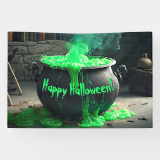 Bubbling Witch's Cauldron Halloween Banner