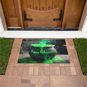 Bubbling Witch's Cauldron Halloween Doormat