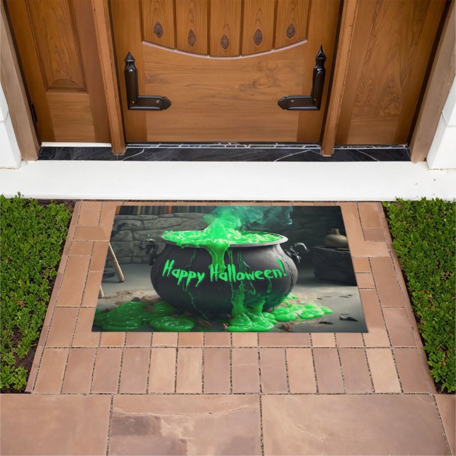 Bubbling Witch's Cauldron Halloween Doormat (Outdoor)