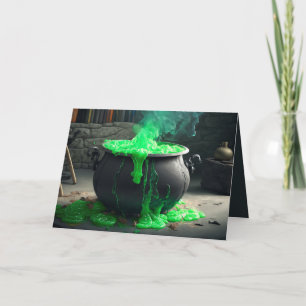 Bubbling Witch's Cauldron Halloween Invitation