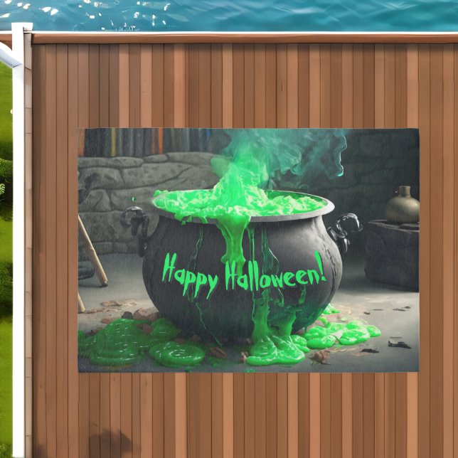 Bubbling Witch's Cauldron Halloween Outdoor Rug (Insitu (Outdoor 1))