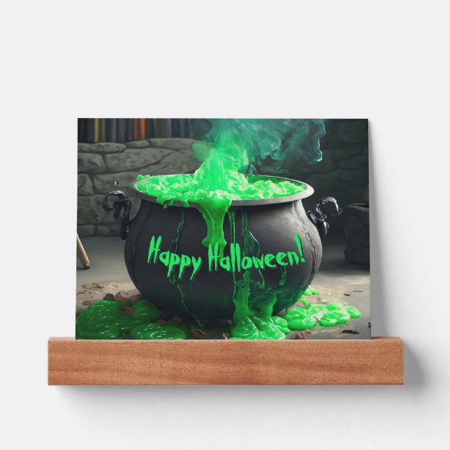 Bubbling Witch's Cauldron Halloween Picture Ledge (Front)