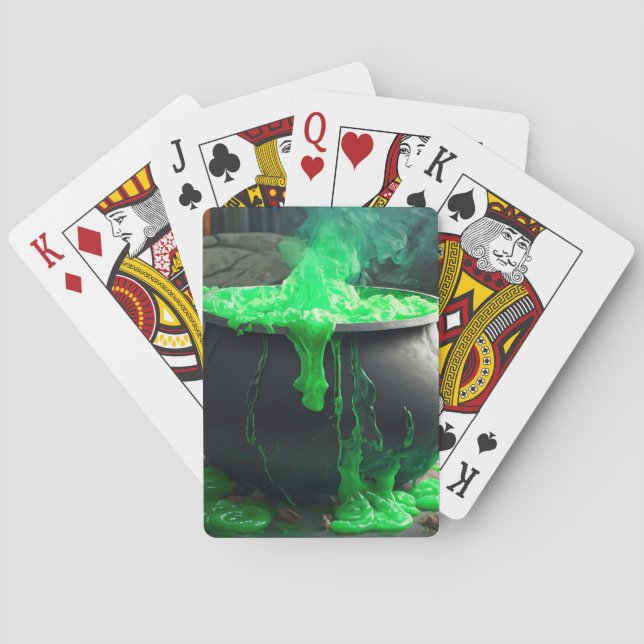 Bubbling Witch's Cauldron Halloween Poker Cards (Back)