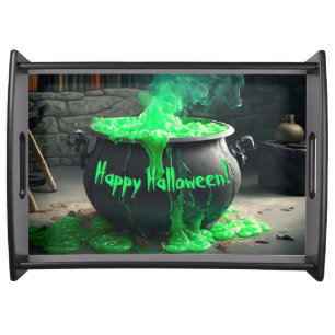 Bubbling Witch's Cauldron Halloween Serving Tray