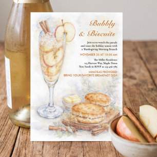 Bubbly and Biscuits Thanksgiving Brunch Invitation