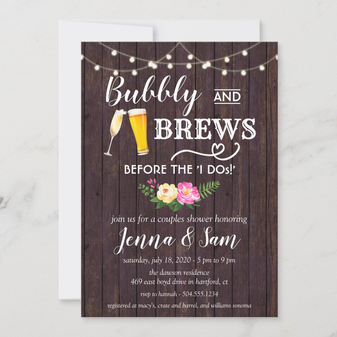 Bubbly and Brews Invitation, Bubbles and Brews Invitation Zazzle