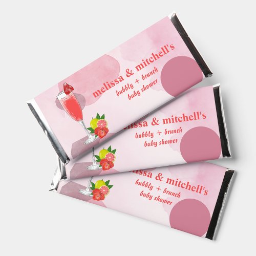 Bubbly And Brunch baby shower candy wrapper labels Hershey Bar Favors