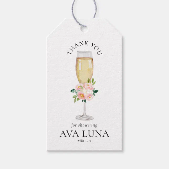 Bubbly and Brunch Bridal Shower Gift Tags | Zazzle