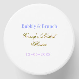 Bubbly and brunch bridal shower name date purple g mini candle favors