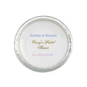 Bubbly and brunch bridal shower name date purple g ring