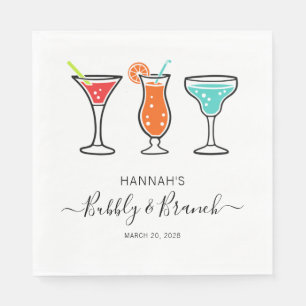 Bubbly and Brunch Script Bridal Shower Napkins