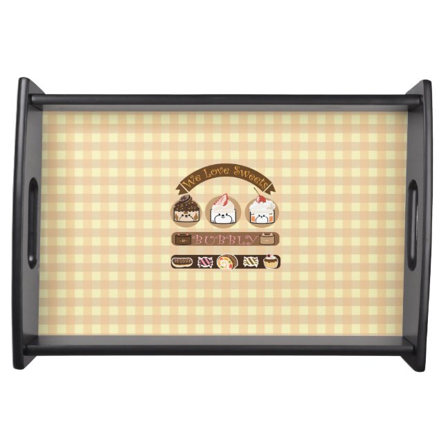 Bubbly and friends love sweets serving tray (Front)