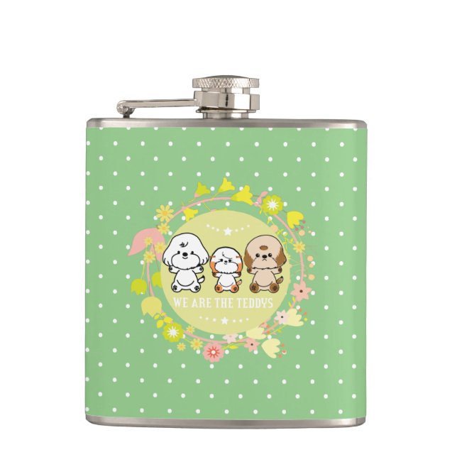 Bubbly and friends-We are the teddys Hip Flask (Front)