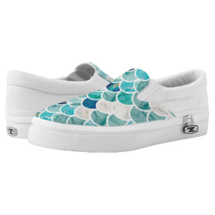 nkfbx Watercolor Marble Blue Marbling Classic Slip-On Sneakers for Girls Exercising 