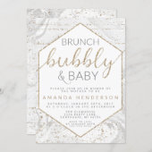 Bubbly & Baby Gray Marble Baby Shower Invitation (Front/Back)