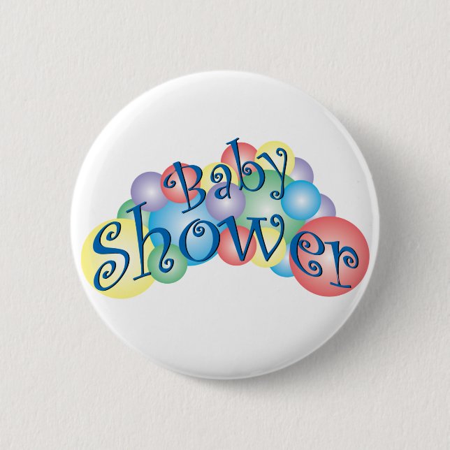 Bubbly Baby Shower Pinback Button (Front)