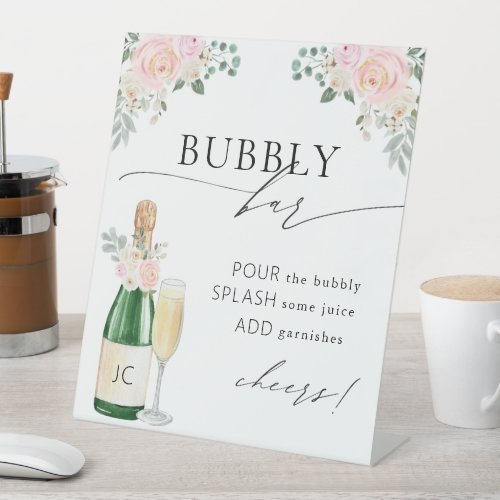 Bubbly Bar Bridal Shower Pedestal Sign