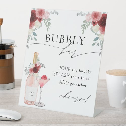 Bubbly Bar Bridal Shower Pedestal Sign