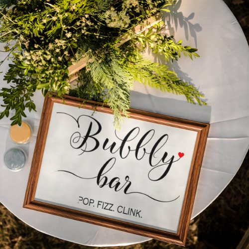 Bubbly bar wedding sign 8x10