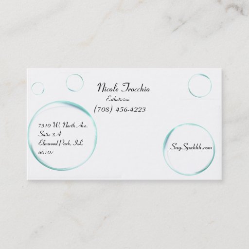 Customizable Bubbly Bath Business Cards