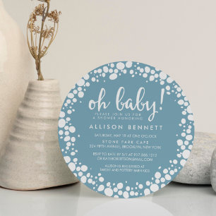 Bubbly Blue   Baby Shower Invitation