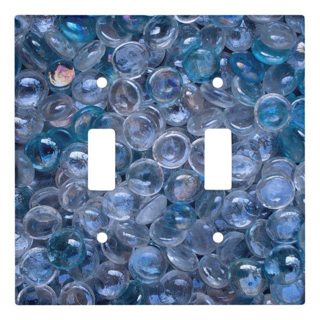 Bubbly Blue Marbles in Water Light Switch Cover (Front)