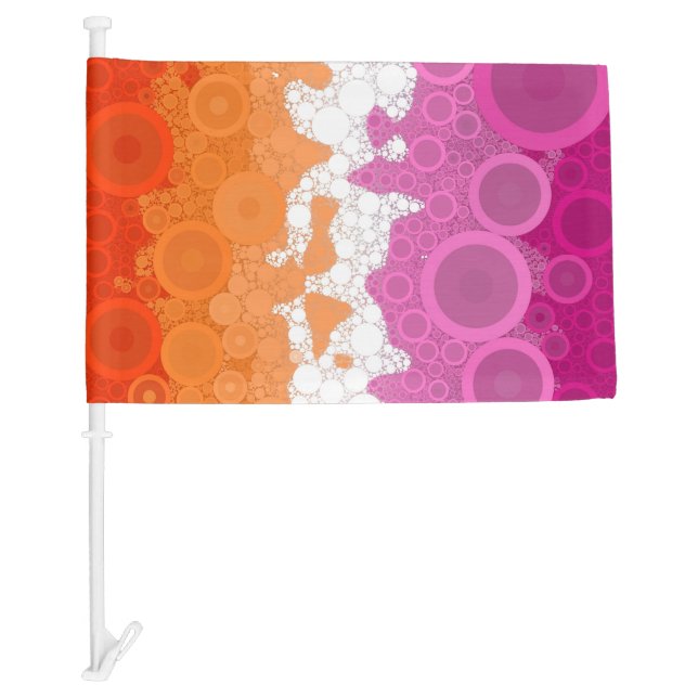 Bubbly Bohemian Groovy Abstract Lesbian Pride Flag (Front)