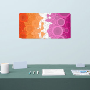 Bubbly Bohemian Groovy Abstract Lesbian Pride Flag Banner