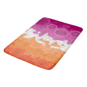 Bubbly Bohemian Groovy Abstract Lesbian Pride Flag Bath Mat