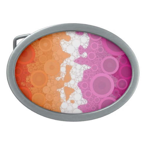 Bubbly Bohemian Groovy Abstract Lesbian Pride Flag Belt Buckle