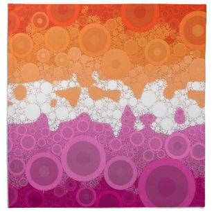 Bubbly Bohemian Groovy Abstract Lesbian Pride Flag Cloth Napkin