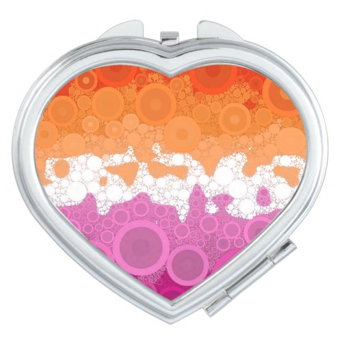 Bubbly Bohemian Groovy Abstract Lesbian Pride Flag Compact Mirror