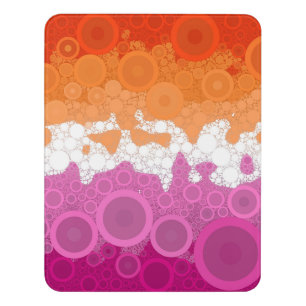 Bubbly Bohemian Groovy Abstract Lesbian Pride Flag Door Sign