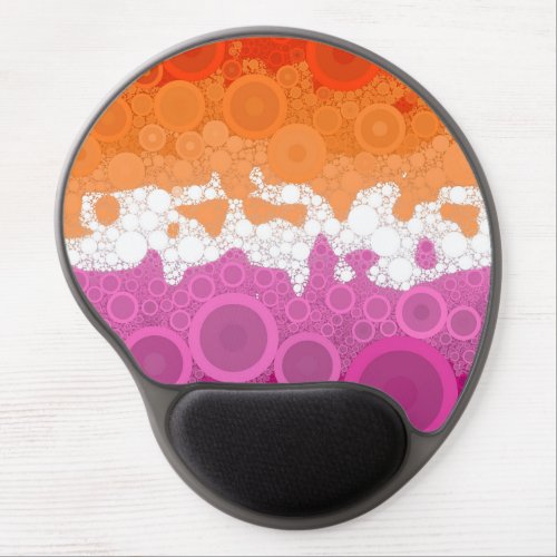 Bubbly Bohemian Groovy Abstract Lesbian Pride Flag Gel Mouse Pad