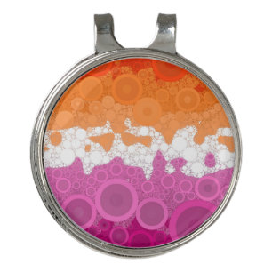 Bubbly Bohemian Groovy Abstract Lesbian Pride Flag Golf Hat Clip