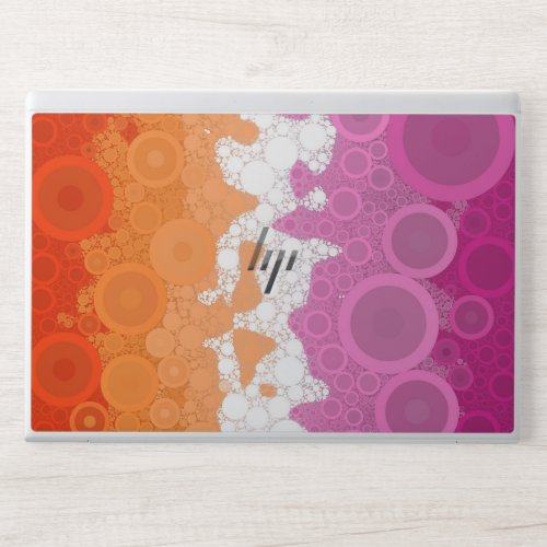 Bubbly Bohemian Groovy Abstract Lesbian Pride Flag HP Laptop Skin