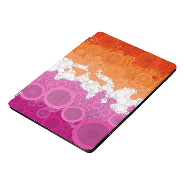 Bubbly Bohemian Groovy Abstract Lesbian Pride Flag iPad Pro Cover (Side)