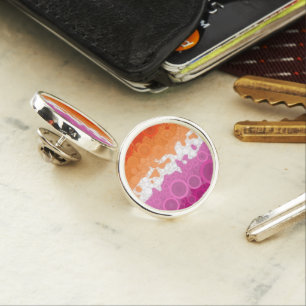 Bubbly Bohemian Groovy Abstract Lesbian Pride Flag Lapel Pin