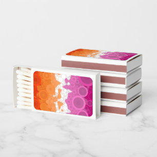 Bubbly Bohemian Groovy Abstract Lesbian Pride Flag Matchboxes