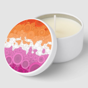 Bubbly Bohemian Groovy Abstract Lesbian Pride Flag Mini Candle Favors
