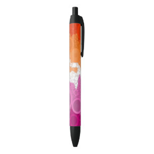 Bubbly Bohemian Groovy Abstract Lesbian Pride Flag Pen