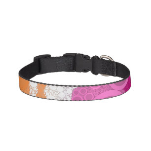 Bubbly Bohemian Groovy Abstract Lesbian Pride Flag Pet Collar