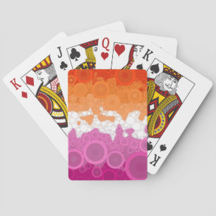 Bubbly Bohemian Groovy Abstract Lesbian Pride Flag Poker Cards